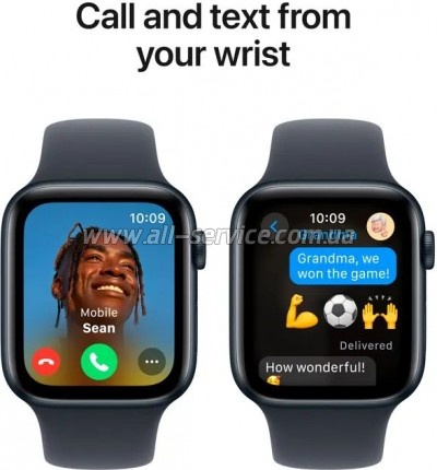 - Apple Watch SE 2024 GPS 44mm Midnight Aluminium Case with Midnight Sport Band - S/M (MXEJ3QH/A)