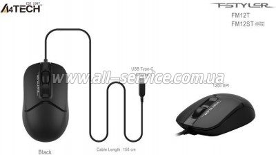  A4Tech FM12T USB Black (4711421990202)