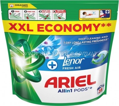 ������� ��� ������ Ariel Pods+ All-in-1 Touch of Lenor ������������� ������� ������� Lenor 38 ��. (8700216764599)