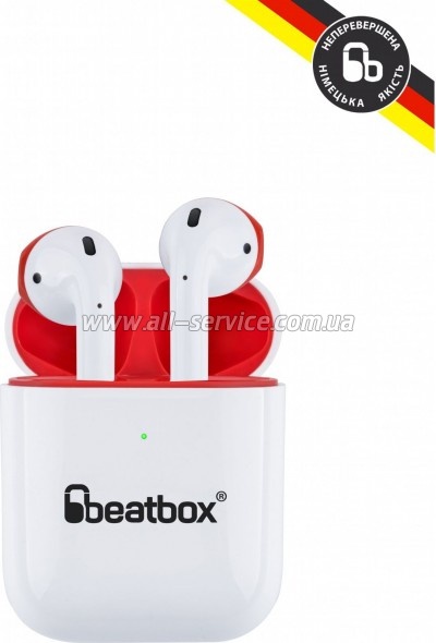 �������� BeatBox PODS AIR 2 Wireless Charging White-Red (bbpair2wcwr)