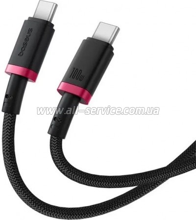 ���� ������ USB-C to USB-C 2.0m 100W Dura Series black red Baseus (P10377803U01-03)
