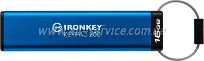 ������ Kingston 16GB IronKey Keypad 200 Blue USB 3.2 (IKKP200/16GB)