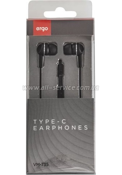  Ergo VM-735 Type-C Earphones Black (VM-735K)