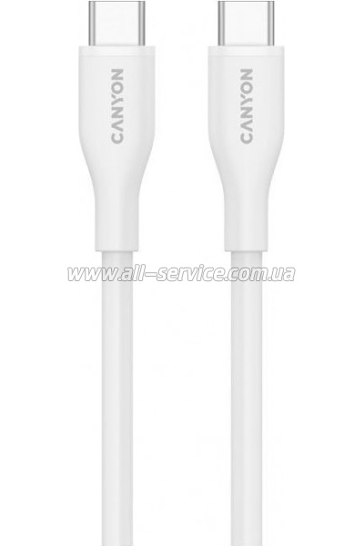 ���� ������ USB-C to USB-C 1.0m CC60SC10 60W Silicon White Canyon (CNS-CC60SC10W)