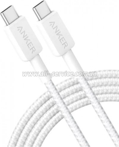 ���� ������ USB-C to USB-C 1.8m 322 White Anker (A81F6H21)