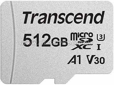   Transcend MicroSDHC 300S 512GB Class 10 UHS-I U1+SD adapter (TS512GUSD300S-A)