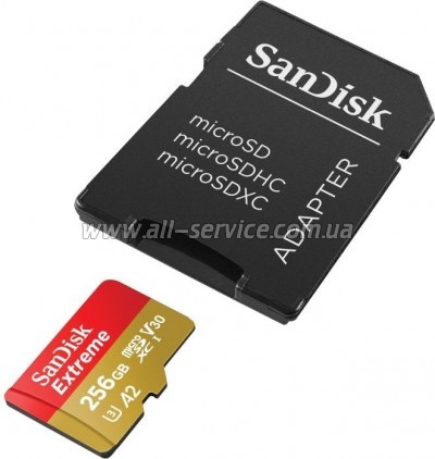   SanDisk 256GB microSD class 10 UHS-I U3 Extreme (SDSQXAV-256G-GN6MA)