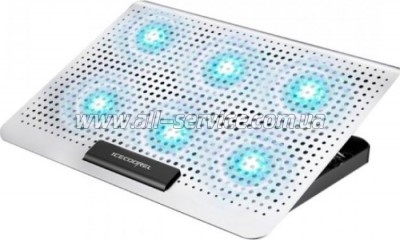    IceCoorel 10-15.6", 6*60mm 580 RPM, 2*USB, 350x225x26mm, Silver (A19)