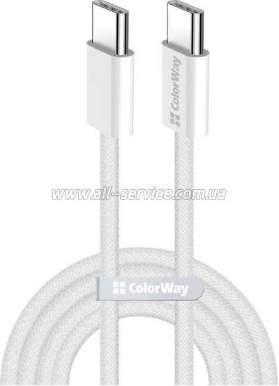 ���� ������ ColorWay USB-C to USB-C 2.0m PD 60W grey (CW-CBPDCC068-GR)