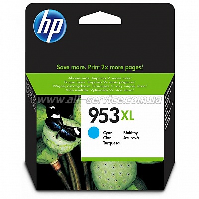  HP 953XL Officejet Pro 8210/ 8710/ 8720/ 8725/ 8730 Cyan (F6U16AE)