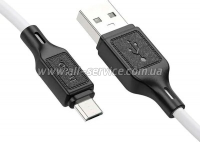 ���� ������ USB 2.0 AM to Micro 5P 1.0m Cool silicone X90 white HOCO (6931474788436)