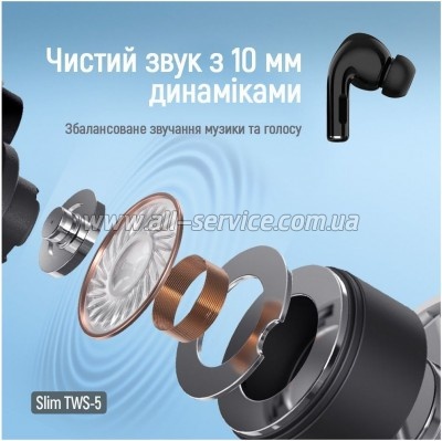 �������� ColorWay Slim TWS-5 Earbuds Black (CW-TWS5BK)