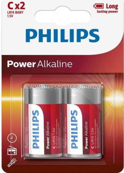  Philips Power Alkaline C BLI 2 (LR14P2B/10)