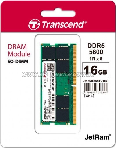     SoDIMM DDR5 32GB 5600 MHz JetRam Transcend (JM5600ASE-32G)