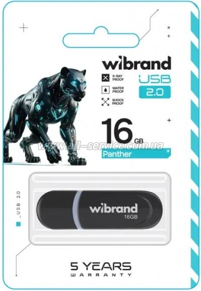  Wibrand 16GB Panther Black USB 2.0 (WI2.0/PA16P2B)