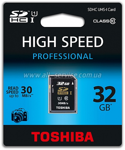  32GB TOSHIBA SDHC CLASS 10 UHS-I (SD-T032UHS1 (BL5)