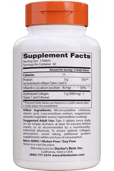  Doctor's Best   1&3 1000, Peptan, 180  (DRB-00204)