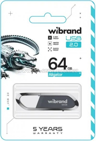  Wibrand 64GB Aligator Grey USB 2.0 (WI2.0/AL64U7G)