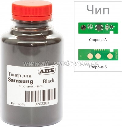 Тонер + чип АНК Samsung SL-C430 Black бутль 40г (3202630) Тонер + чип АНК Samsung SL-C430 Black бутль 40г (3202630)