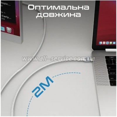 ���� ������ USB-C to USB-C 2.0m Promate (lucidline-cc200.white)