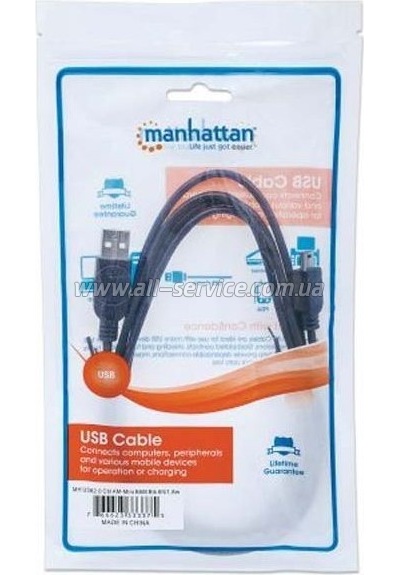 ���� ������ USB 2.0 AM to Mini 5P 1.8m Manhattan (333375)