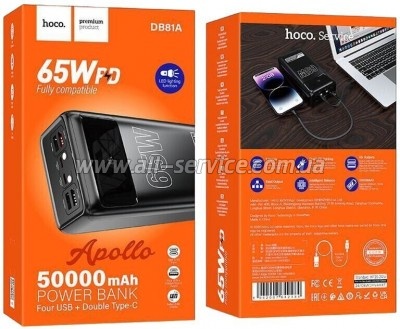 ������� ������������� HOCO 50000mAh Apollo PD 65W Black (DB81A / 714725)