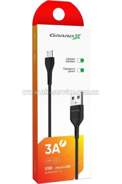   USB 2.0 AM to Micro 5P 1.0m Grand-X (PM-03B)