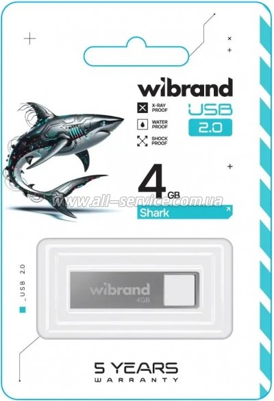  Wibrand 4GB Shark Silver USB 2.0 (WI2.0/SH4U4S)