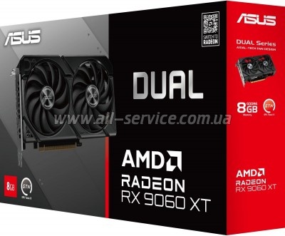  ASUS Radeon RX 9060 XT 8Gb DUAL (DUAL-RX9060XT-8G)
