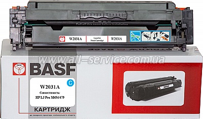 Картридж BASF HP LJ Pro M454/ M479 аналог W2031A Cyan (BASF-KT-W2031A-WOC) без чипа Картридж BASF HP LJ Pro M454/ M479 аналог W2031A Cyan (BASF-KT-W2031A-WOC) без чипа