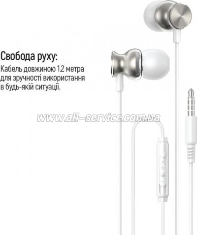  ColorWay 3.5 mm Wired Earphone UrbanBeat White (CW-WD03WT)