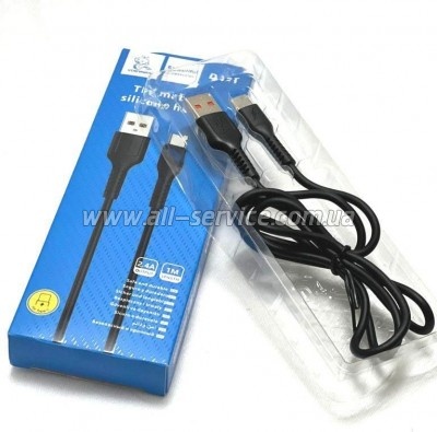 ���� ������ USB 2.0 AM to USB-C 1.0m 2.4A silicone black Denmen (DM-D42T-BK)