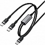���� ������ USB-C to 2xUSB-C 1.2m 100W nylon black Acefast (6974316285120)
