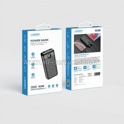 ������� ������������� Veger 20000mAh L20S PD 20W black (6970453555362)
