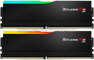 Модуль памяти для компьютера DDR5 64GB (2x32GB) 6400 MHz Ripjaws M5 RGB Matte Black G.Skill (F5-6400J3239G32GX2-RM5RK) Модуль памяти для компьютера DDR5 64GB (2x32GB) 6400 MHz Ripjaws M5 RGB Matte Black G.Skill (F5-6400J3239G32GX2-RM5RK)