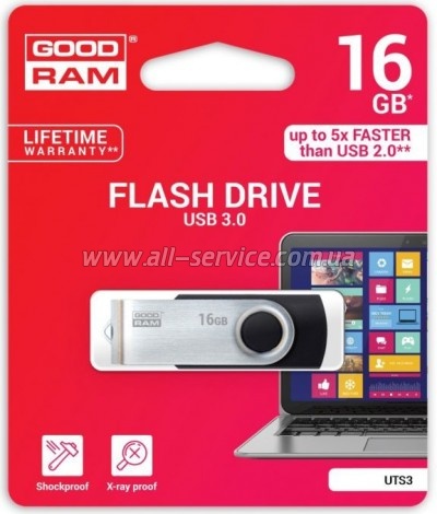  Goodram 16GB Twister Black USB 3.0 (UTS3-0160K0R11)
