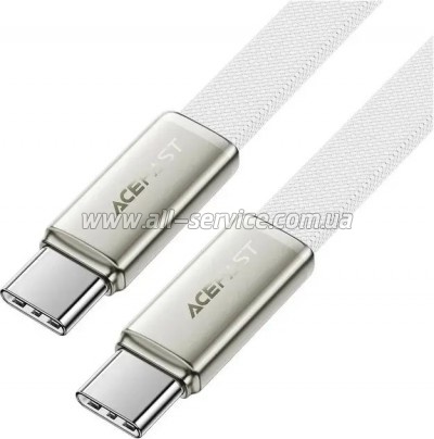 ���� ������ USB-C to USB-C 1.2m 60W 3A nylon white Acefast (6974316286257)
