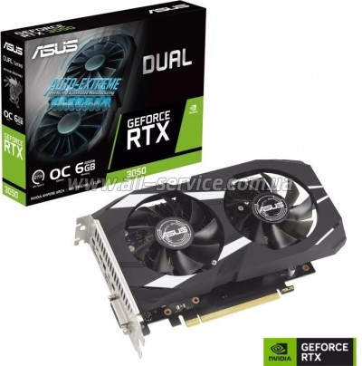  ASUS GeForce RTX3050 6Gb DUAL OC (DUAL-RTX3050-O6G)