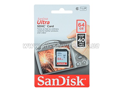   64GB SanDisk Ultra SDXC Class 10 UHS-I (SDSDUN-064G-G46)