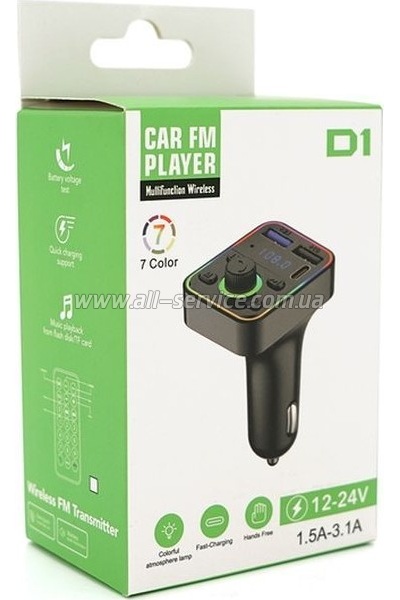 FM  Voltronic D1,  7 , 1.5-3.1A, USB, TF (FM-D1-7Col)