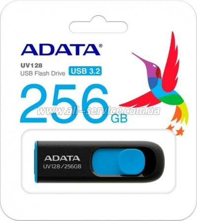  ADATA 256GB UV128 Black/Blue USB 3.2 (AUV128-256G-RBE)