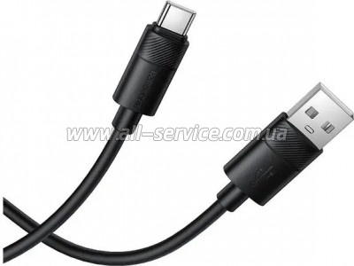 ���� ������ USB 2.0 AM to USB-C 1.0m silicone BX123 Leya black BOROFONE (6941991124211)
