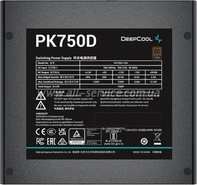   Deepcool 750W PK750D (R-PK750D-FA0B-EU/R-PK750D-FA0BJGEU)