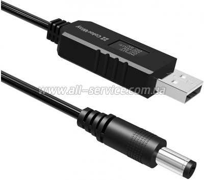 ������ ������� USB to DC 5.5x2.5mm 9V 1.0m black ColorWay (CW-CBUD066-BK)