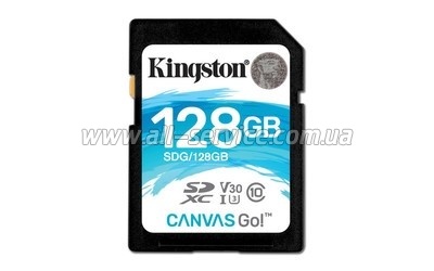   Kingston 128GB SDXC C10 UHS-I U3 (SDG/128GB)