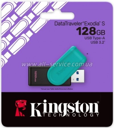  Kingston 128GB DataTraveler Exodia S Black/Turquoise USB 3.2 (DTXS/128GB)
