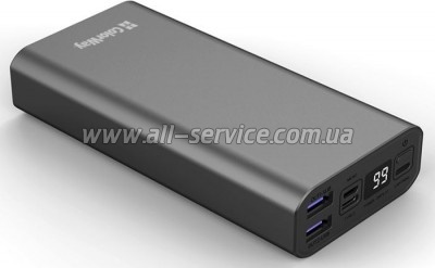   ColorWay 20 000 mAh PD/20W, QC/3.0, USB-C/Micro-USB/Lightning/USB-A max.22.5W Gray (CW-PB200LPH3GR-PDD)