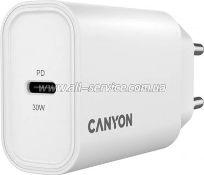 �������� ������� Canyon 30CL USB-C PD 30W White (CNE-CHA30CLW)