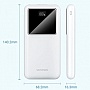   Vention 10000mAh 22.5W 3A PD, QC/3.0, LED Display, White (FHKW0)