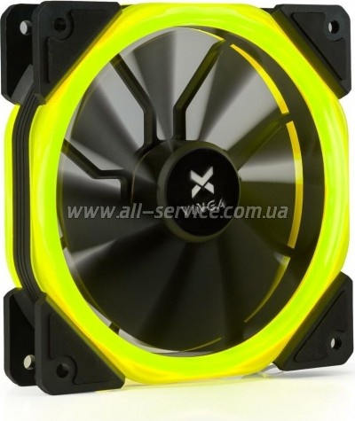 Кулер для корпуса Vinga LED fan-02 yellow Кулер для корпуса Vinga LED fan-02 yellow